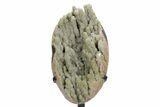 Sparkling Prasiolite Quartz Formation on Metal Stand #357222-1